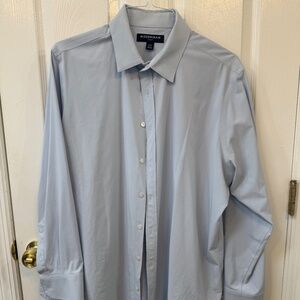 Mizzen+Main Leeward Mens L Classic Fit Light Blue Button Down Performanc Stretch